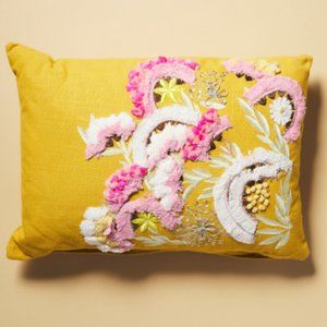 Magaschoni 100% cotton covered floral pillow - Yellow